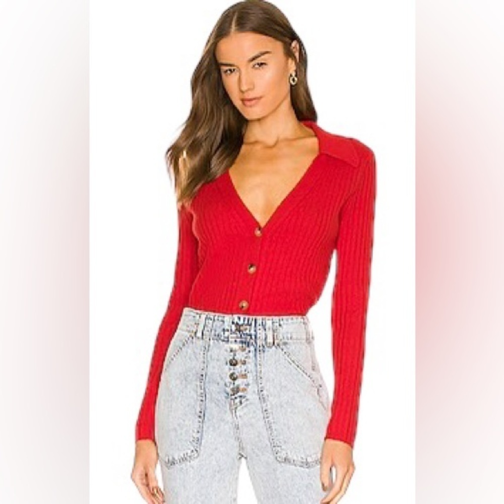 Veronica Beard Red Cardigan Sweater